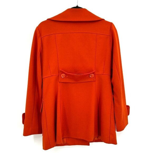 SANDRO Women's Orange Double Breasted Outdoor Spring Fall Peacoat Size Small - Picture 2 of 6